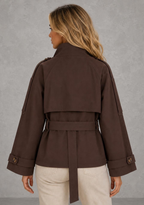 Layla | High-Collar Belted Trench Jacket — studio_back — Sofia [aaec2a54-ad87-44a0-b8d6-bd32b0378971]