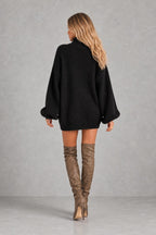 Florence | Balloon-Sleeve Knit Mini Dress — studio_back — Sofia [88f96711-9c9f-42d3-b550-c863d3991a2d]