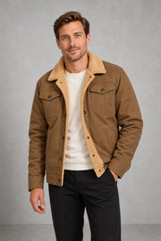 Sebastian | Fleece-Collar Trucker Jacket — studio_front — Charles [48193a65-2c31-4d18-913f-d7ee1394b5f3]