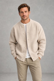 Reuben | Round-Neck Patch-Pocket Cardigan — studio_front — Charles [7e5d83c5-f83c-4c1b-ad48-1bb650a45345]