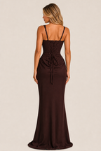 Additional view of Rebecca | Square-Neck Draped Bodycon Maxi Dress