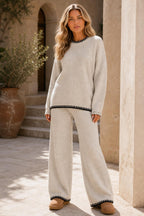 Daisy | Contrast-Trim Knit Trouser Set — lifestyle — Sofia [e3d0a69f-d9ea-43b7-9708-c70ea4cb5909]