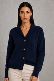 Abigail | Open-Collar Button-Front Cardigan — studio_front — Helena [caac1cca-e8d1-42b7-aee1-5e73d12be832]