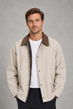 Charlie | Contrast-Collar Button-Front Jacket — studio_front — Charles [0ea13540-6b12-4582-8be3-44dd0c077cb4]