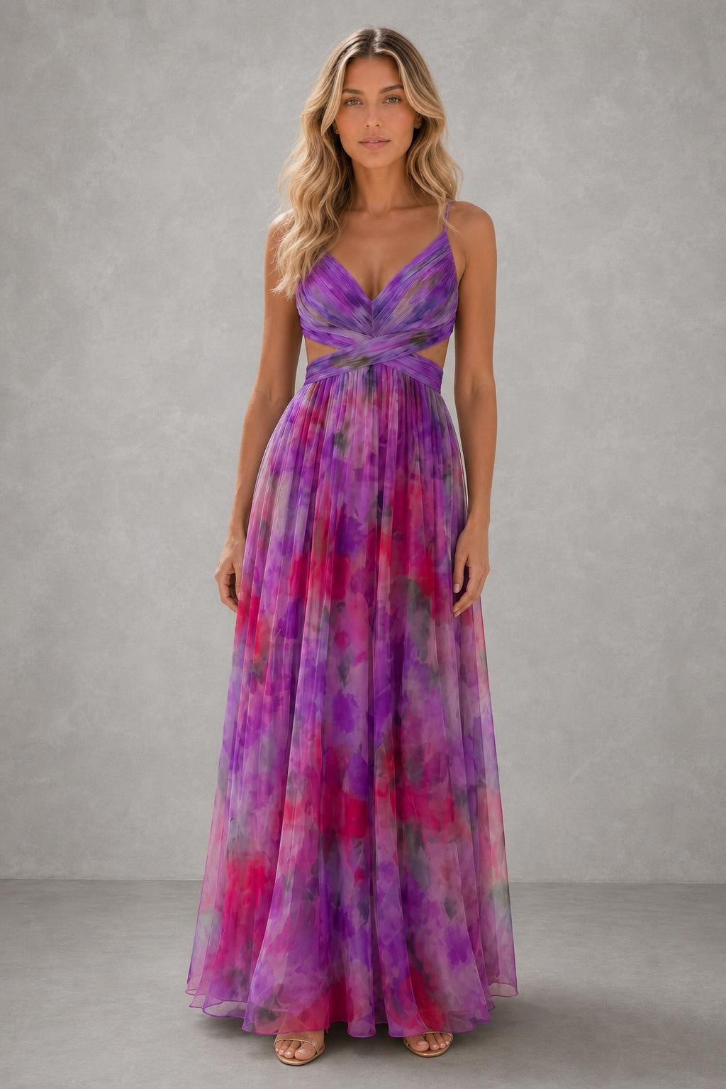 Isel™ Soft Wrap Maxi Dress — studio_front — Sofia [9744197d-aab6-42a0-9de1-90b2beb35b10]
