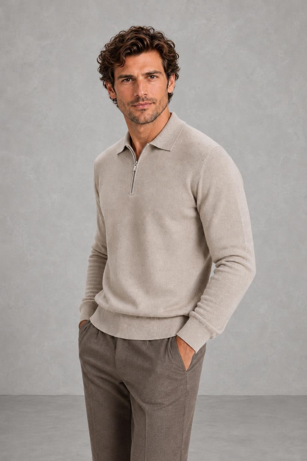 Noah | Polo-Collar Quarter-Zip Jumper — studio_three_quarter — James [8df5df27-9324-4bff-ab90-3420592ea2f7]
