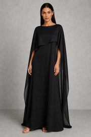Summer | Round-Neck Draped Cape Maxi Dress — studio_front — Helena [09fb170c-c760-4797-b8e5-911e6b905f18]