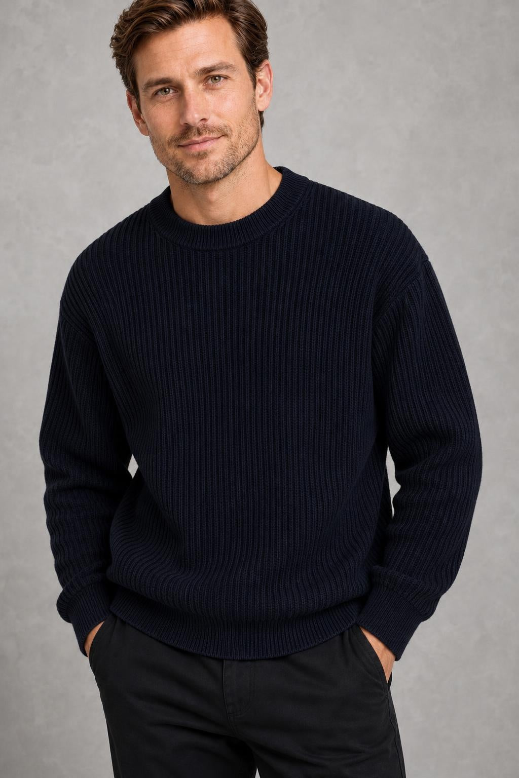 Harvey | Ribbed Drop-Shoulder Jumper — studio_closeup — Charles [73437cde-a805-4095-bfb7-5430a916c2e8]