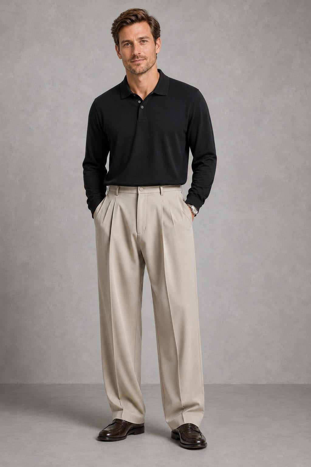 Samuel | Pleat-Front Relaxed Trousers — lifestyle — Charles [e36147f6-80b0-4a44-8133-d944e6226aaa]