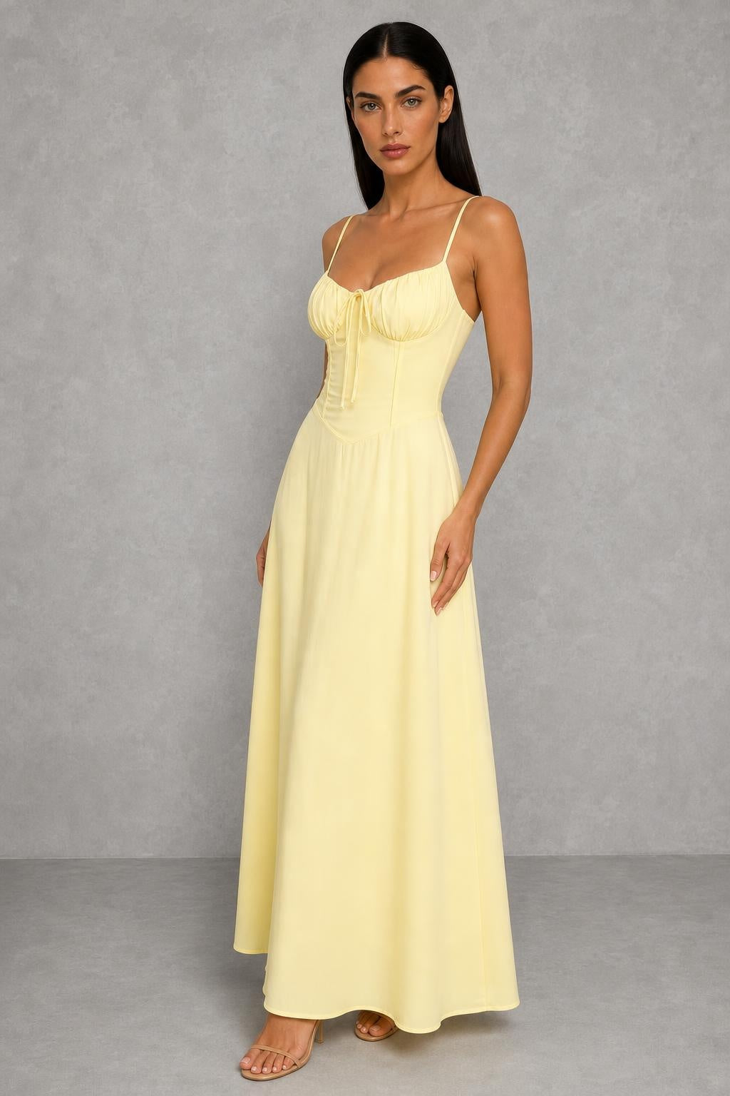 Maisie | Seamed-Bodice Strappy Maxi Dress — studio_three_quarter — Helena [94c09e76-4427-4b1e-a046-d1324f833091]