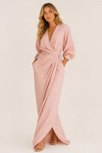 Additional view of Paloma | V-Neck Linen-Blend Maxi Dress