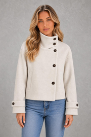 Lola | Asymmetric High-Collar Jacket — studio_front — Sofia [b4a6714d-1c0d-4929-b69a-ca726f940a25]