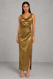 Ivy | Cowl-Neck Side-Split Maxi Dress — studio_front — Helena [13ed4a67-2b16-4077-8019-14e6a3bc06d4]