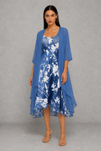 Olivia | Floral Two-Layer Midi Dress