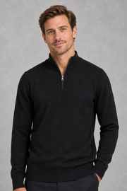 Archie | Funnel-Neck Quarter-Zip Jumper — studio_front — Charles [314ddf9d-c20b-4b67-975d-0186718fc232]