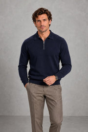 Noah | Polo-Collar Quarter-Zip Jumper — studio_front — James [26dedf1a-058d-4735-bd5c-aecd96da808a]