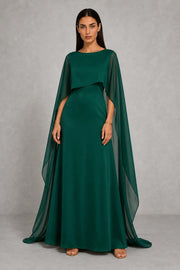 Summer | Round-Neck Draped Cape Maxi Dress — studio_front — Helena [a4389e7e-3141-4eee-ba36-5959a12e86e7]