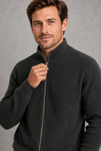 Toby | Stand-Collar Ribbed Zip Cardigan — studio_closeup — Charles [0ae6f328-39d3-4fef-aad1-d4df5ec3a8bd]