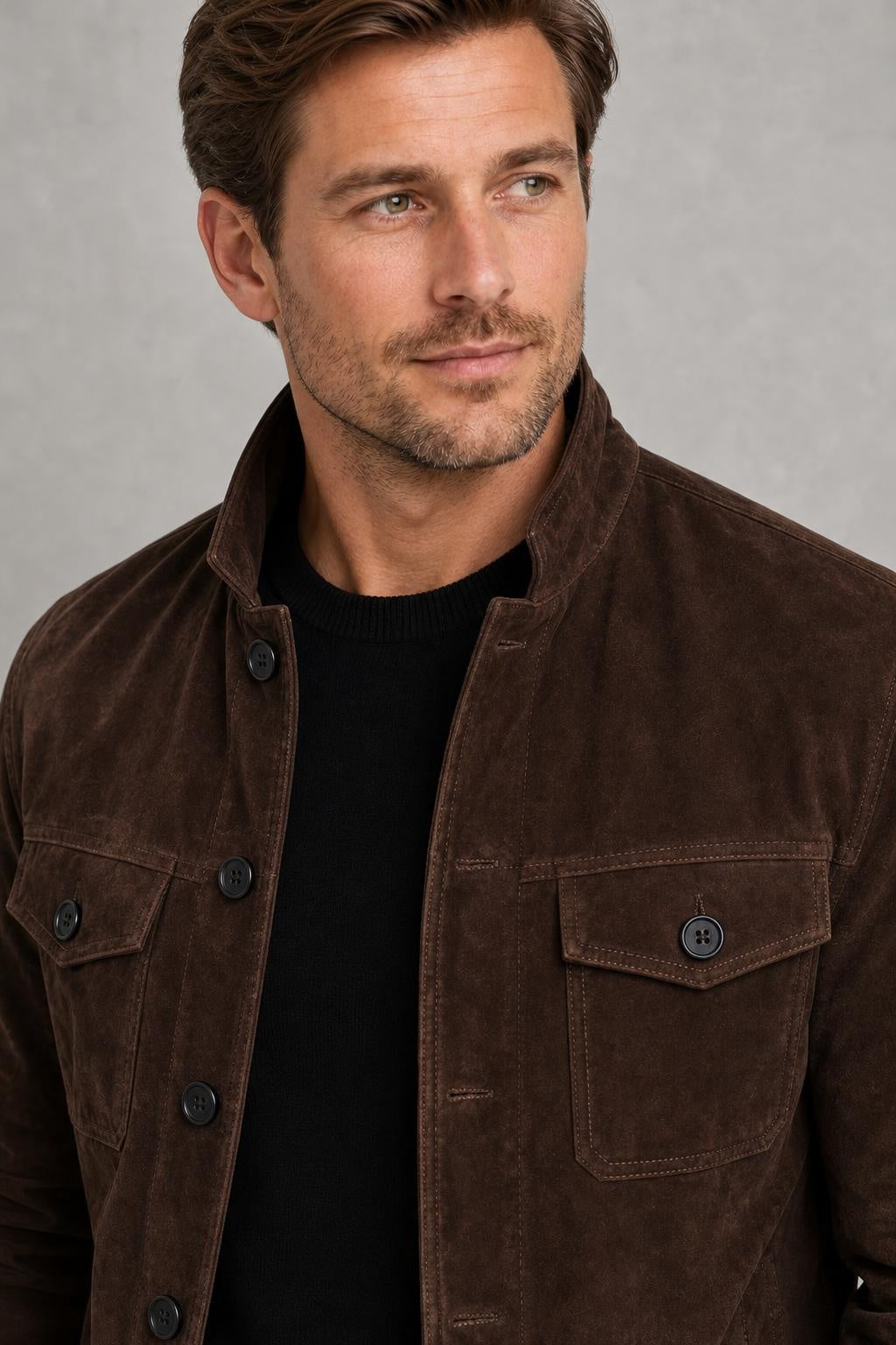 Dylan | Faux-Suede Button-Front Jacket — studio_closeup — Charles [19fccab3-22b7-4e64-912d-db5ee9dd43e7]