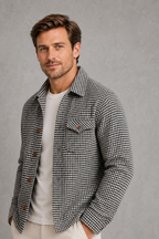 Rory | Houndstooth Button-Front Overshirt — studio_three_quarter — Charles [6a46c455-d2bc-4b53-9373-f71ccf856cfc]