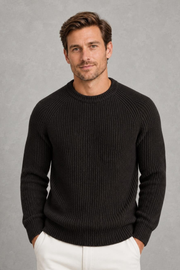 Adam | Raglan Ribbed Crew-Neck Jumper — studio_front — Charles [572d84cc-4696-4553-a883-ecb74b8ed587]