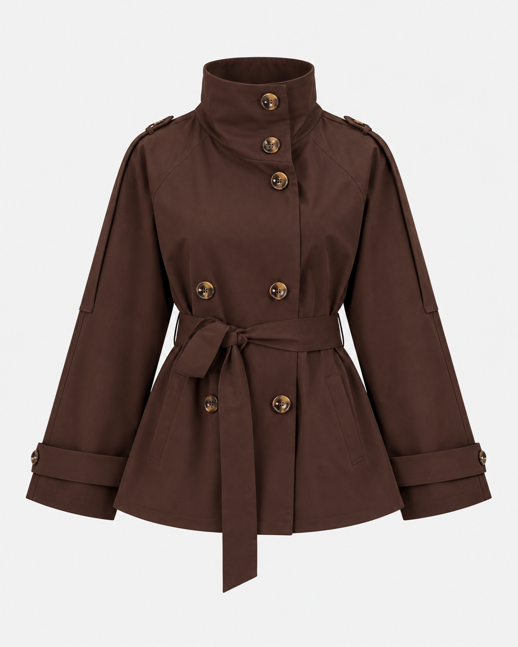 Layla | High-Collar Belted Trench Jacket