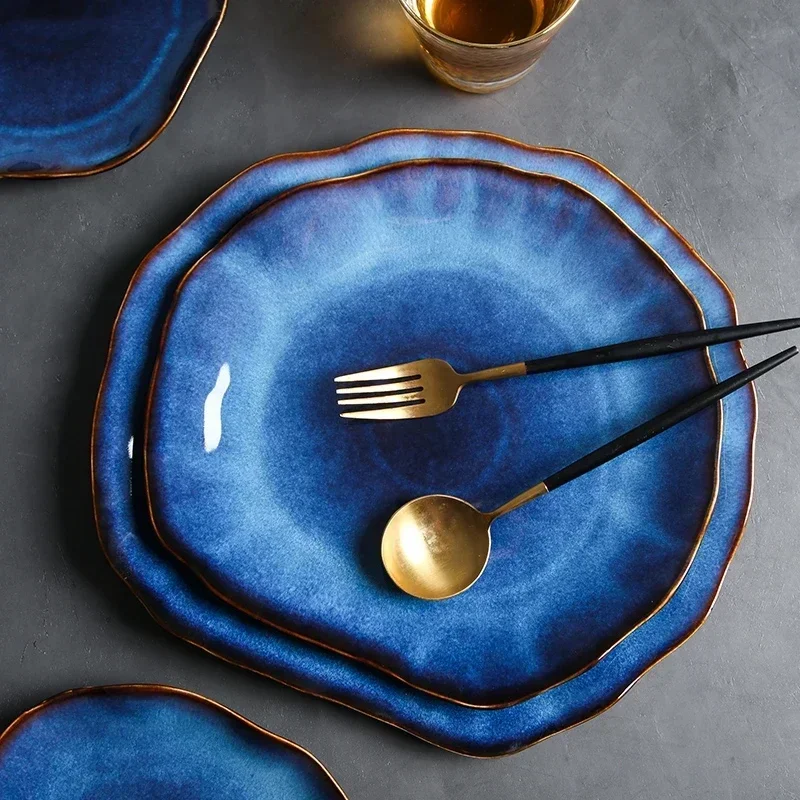 Indigo Blue Luxury Dinner Plates
