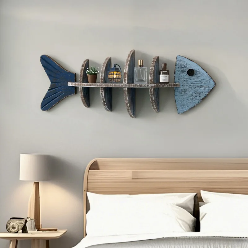 Coastal-Inspired Wall Shelf With Fin Motif