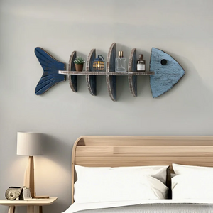 Coastal-Inspired Wall Shelf With Fin Motif