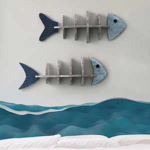 Coastal-Inspired Wall Shelf With Fin Motif