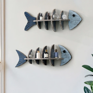 Coastal-Inspired Wall Shelf With Fin Motif