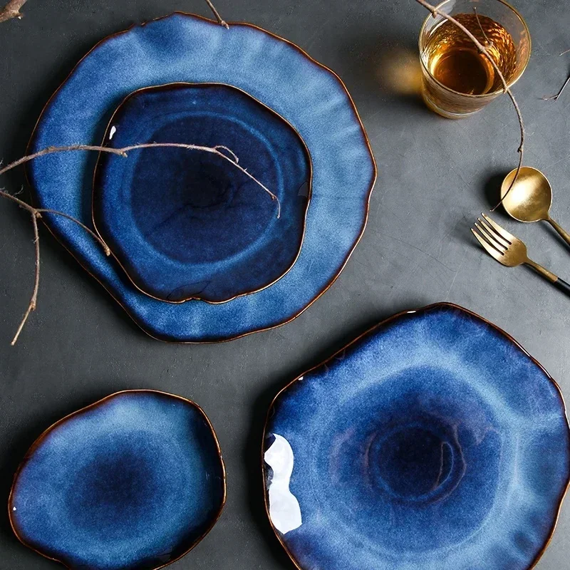 Indigo Blue Luxury Dinner Plates