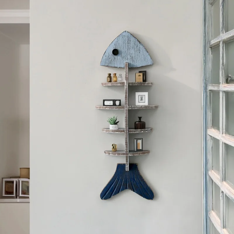 Coastal-Inspired Wall Shelf With Fin Motif