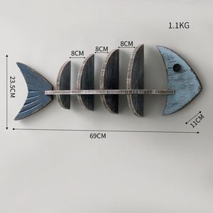 Coastal-Inspired Wall Shelf With Fin Motif