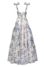 Kathleen | Lace-Up Tiered Floral Maxi Dress