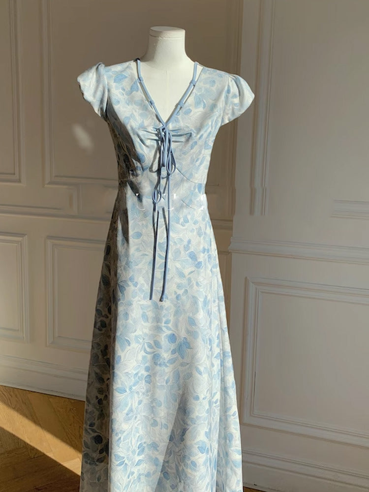 Ophelie Blue Floral Print Dress