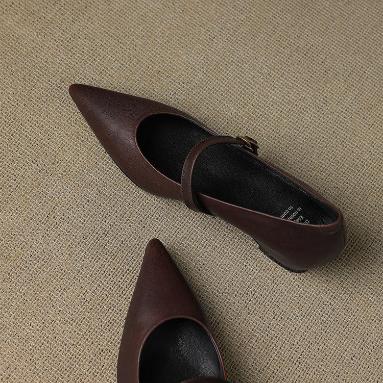 Elaine Genuine Leather Heels