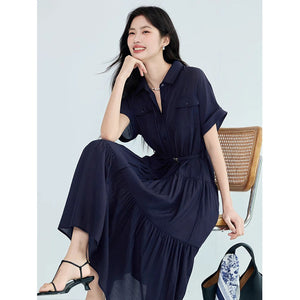 Marcella Belted Shirt Midi Dress