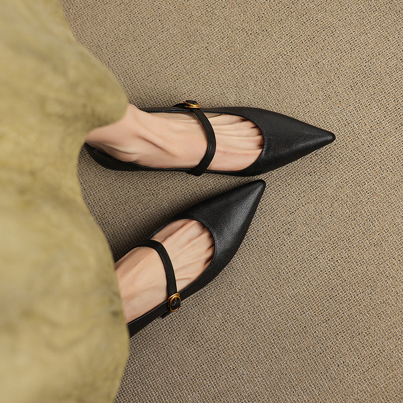 Elaine Genuine Leather Heels