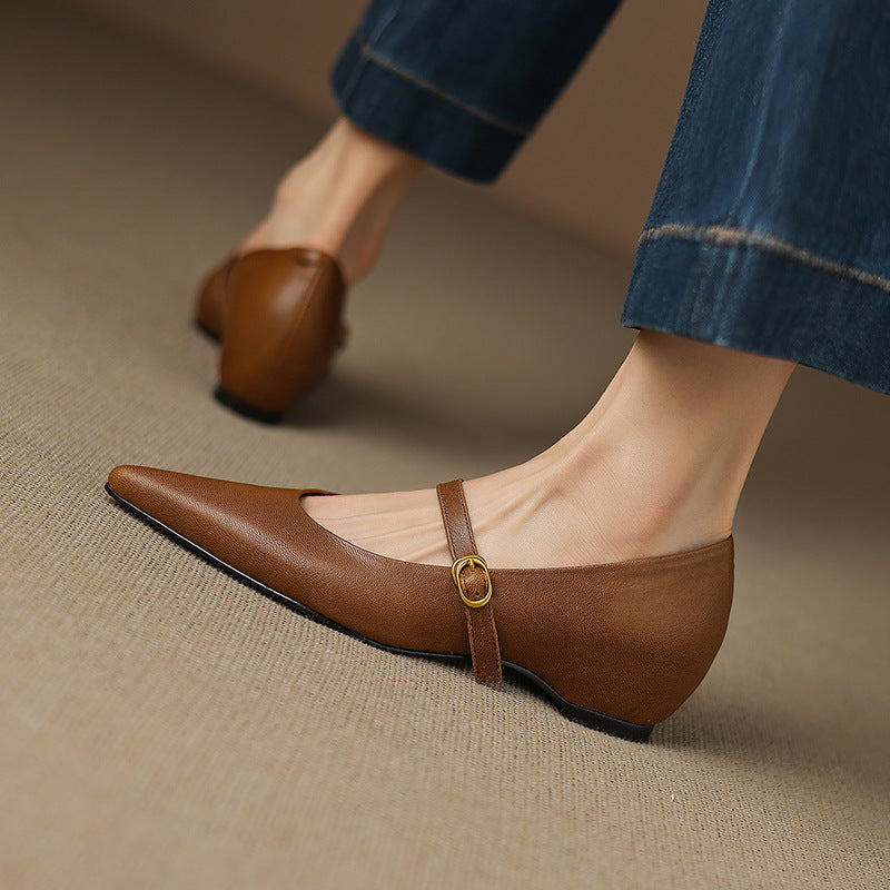 Elaine Genuine Leather Heels