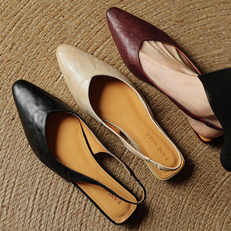Amelie Genuine Leather Slingbacks