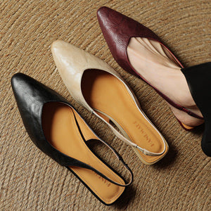 Amelie Genuine Leather Slingbacks