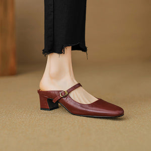 Vian Genuine Leather Mules