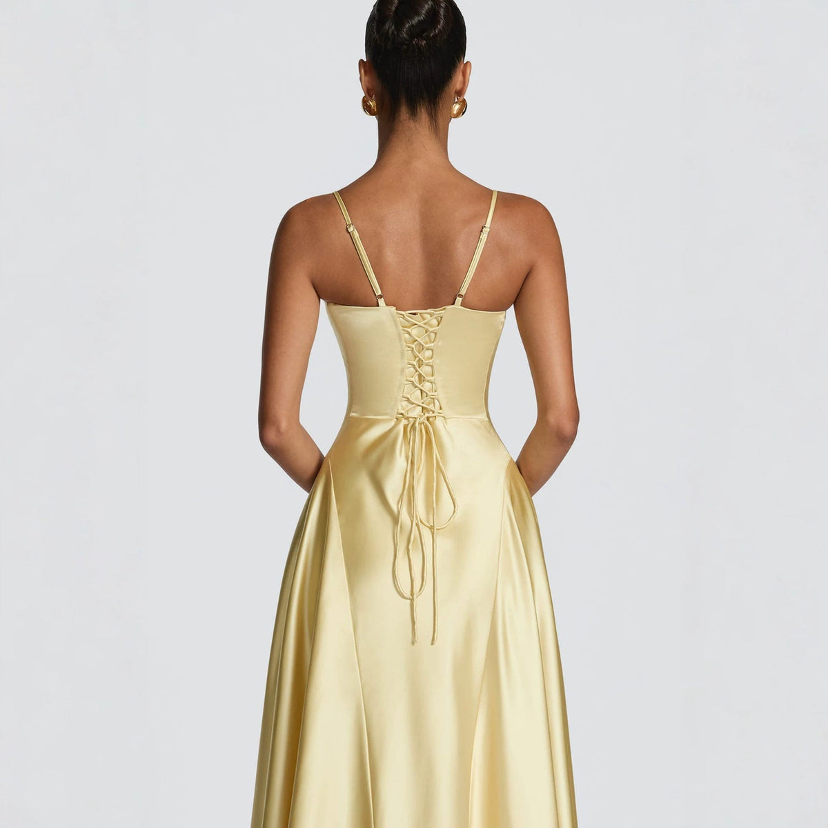 Delfina | V-Neck Satin Maxi Dress