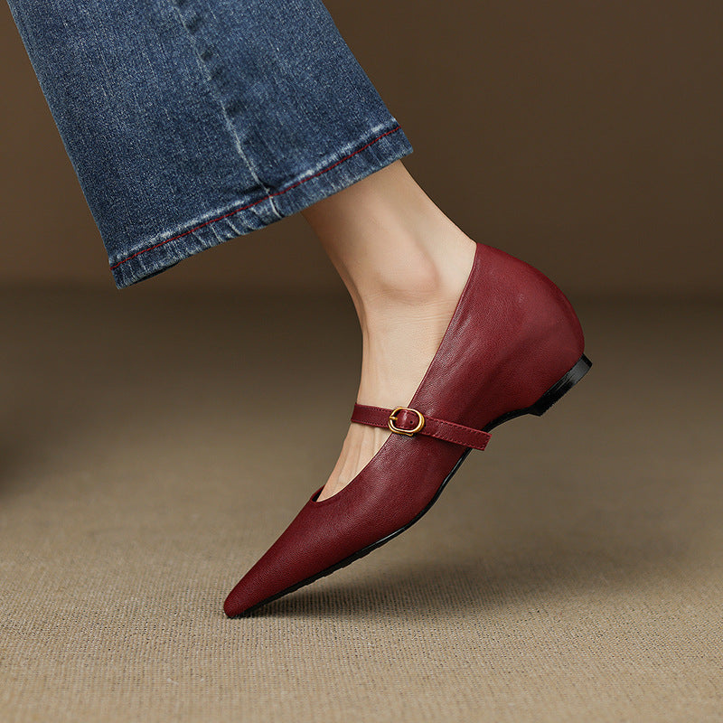 Elaine Genuine Leather Heels