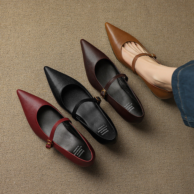 Elaine Genuine Leather Heels