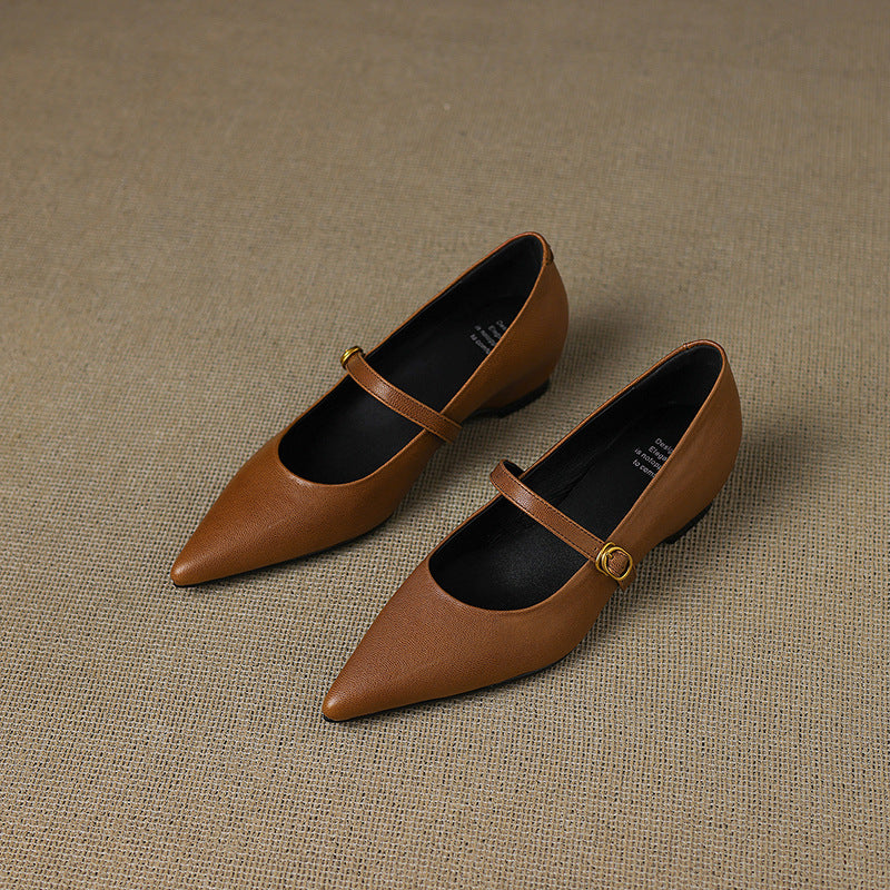 Elaine Genuine Leather Heels