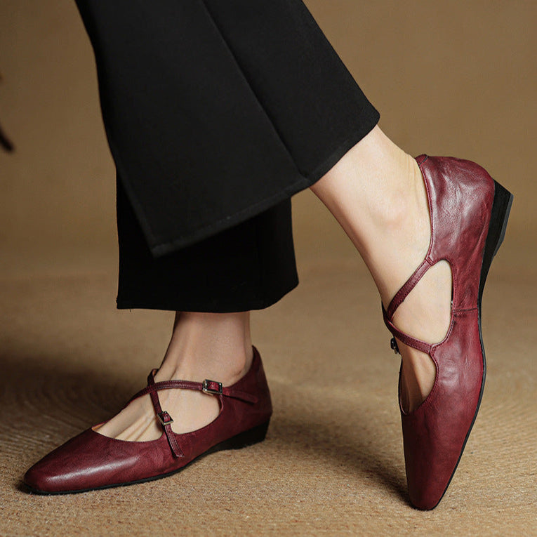 Eclan Genuine Leather Flats