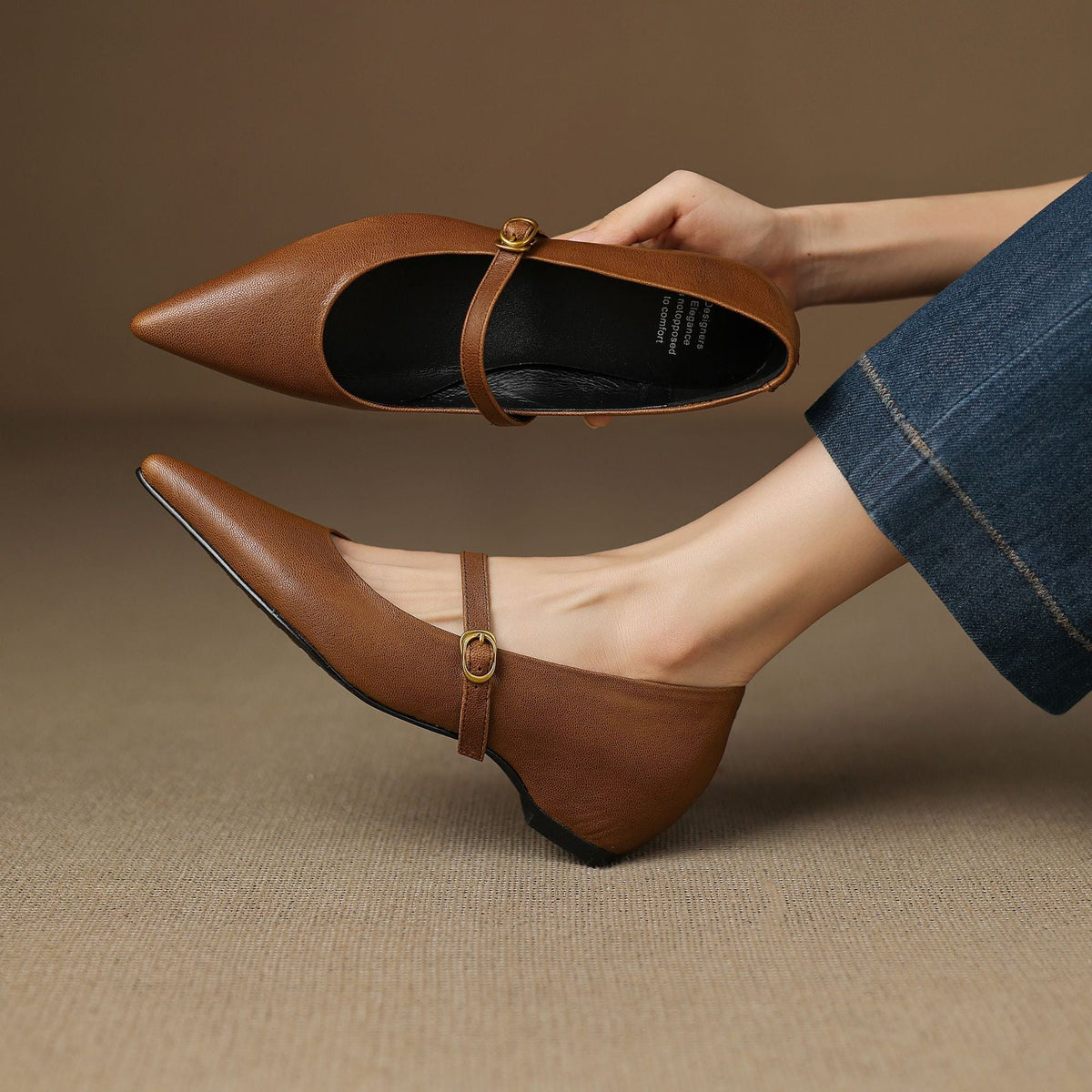 Elaine Genuine Leather Heels