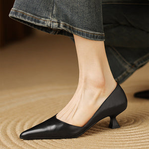 Carlen Genuine Leather Heels